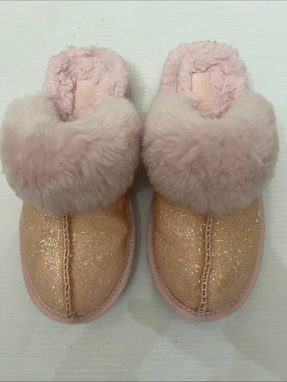 UGG Winter Pink Glitter Slippers Girls Size 3